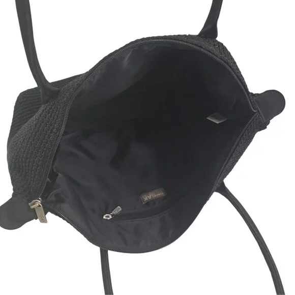 The SAK Elliot Lucca Collection Handback Black Crotchet Shoulder Bag Purse - Picture 15 of 15